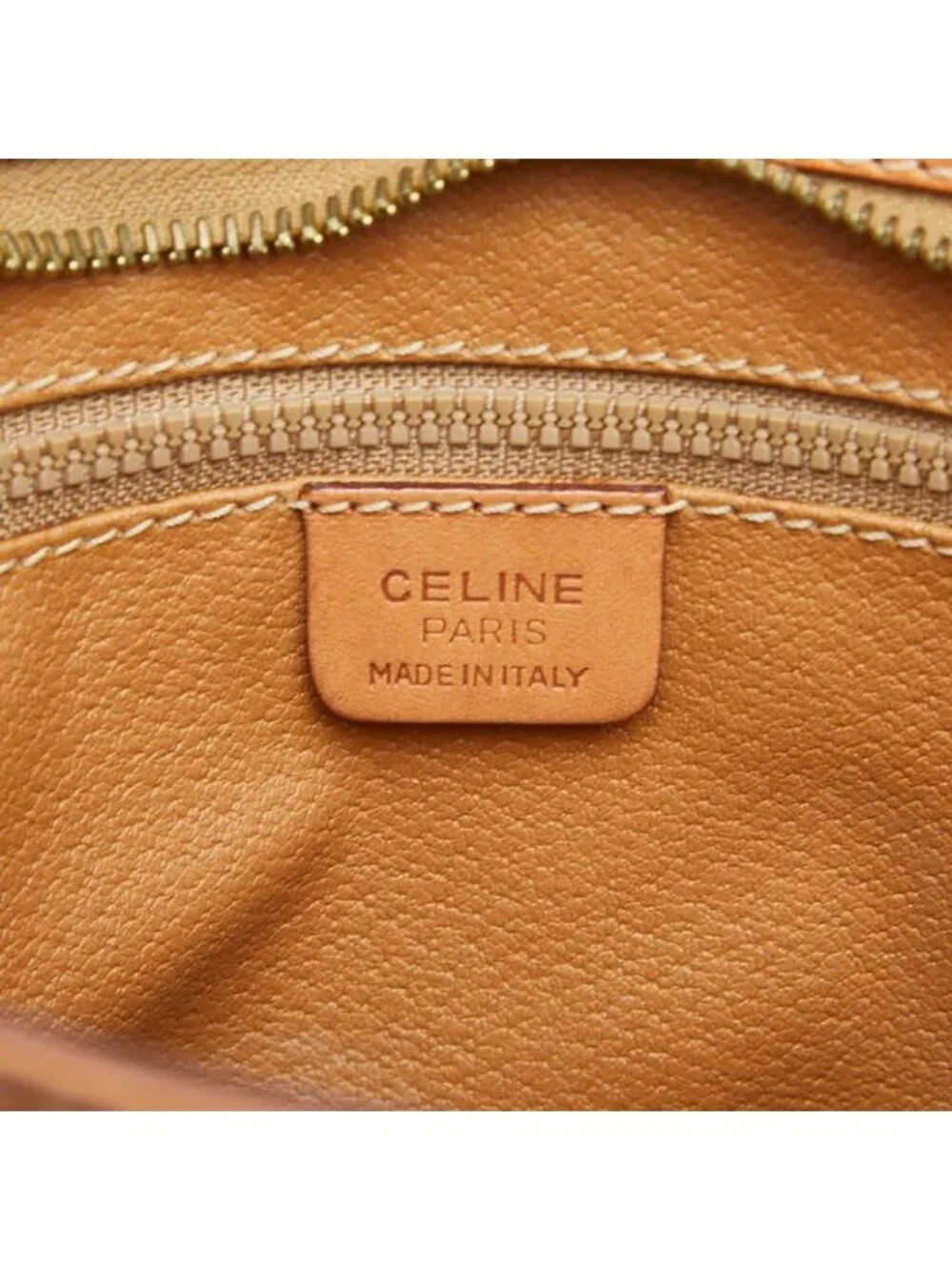 Celine Macadam Clutch Brown Leather